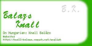 balazs knall business card